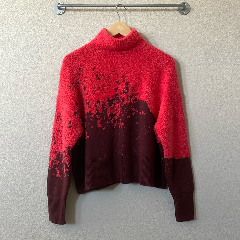 Lululemon Ombre Knot Textured Mock Neck Sweater Sz:2